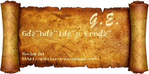 Göbölös Ernő névjegykártya